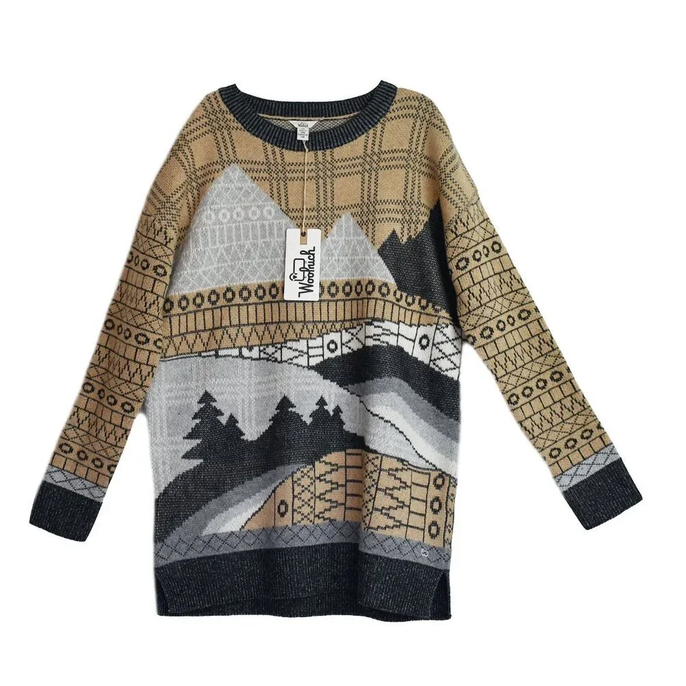 Woolrich Women’s Sweater Escape Crew Pullover Lambswool Tunic Long Sleeve - Picture 4 of 5